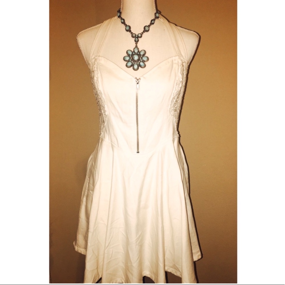 GUESS Sundress Size 8 Cream / Ivory